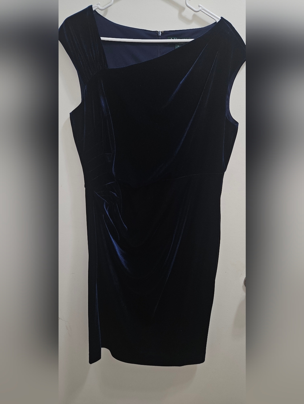 Lauren Ralph Lauren Navy Sleeveless Midi Dress with Sequin Band